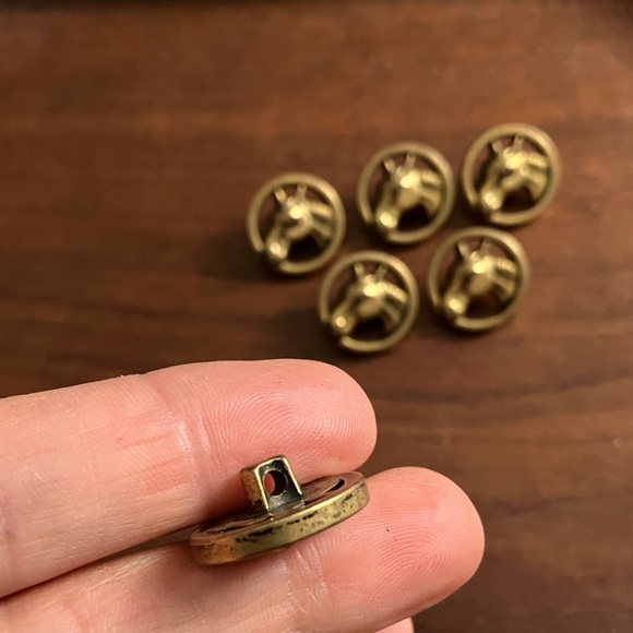 Vintage Brass Horse Button Set - Picture 3 of 5